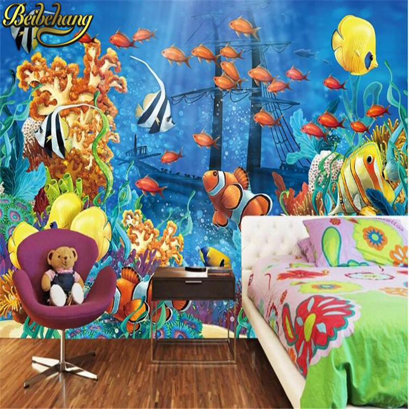 Large murals Wallpaper Cartoon - огляд і ціна Marine Aquarium Wallpaper